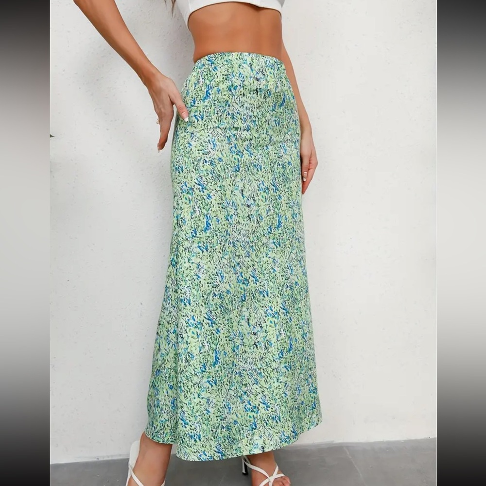 Boho floral print high waisted maxi shirt - Picture 6 of 15